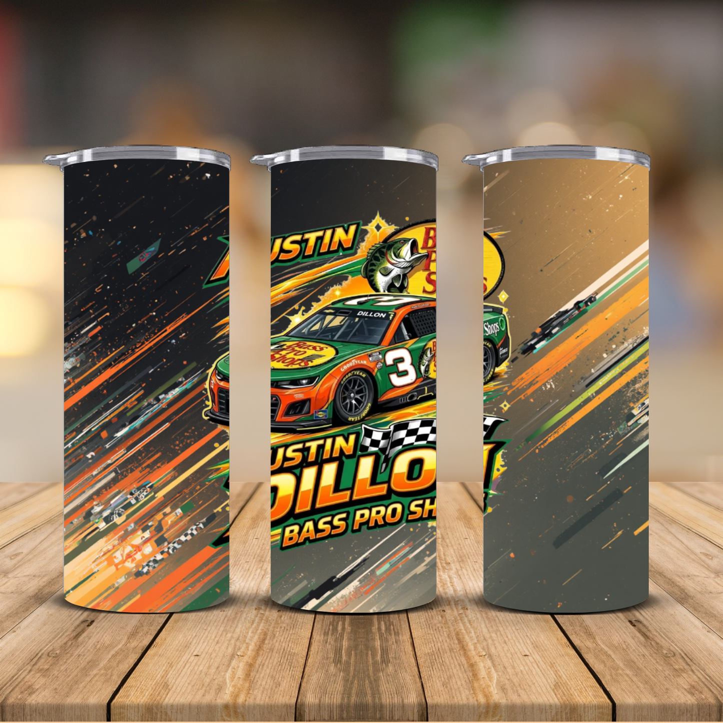 Austin Dillon #3 Bass Pro Shops Sublimation Tumbler – 20 oz Skinny