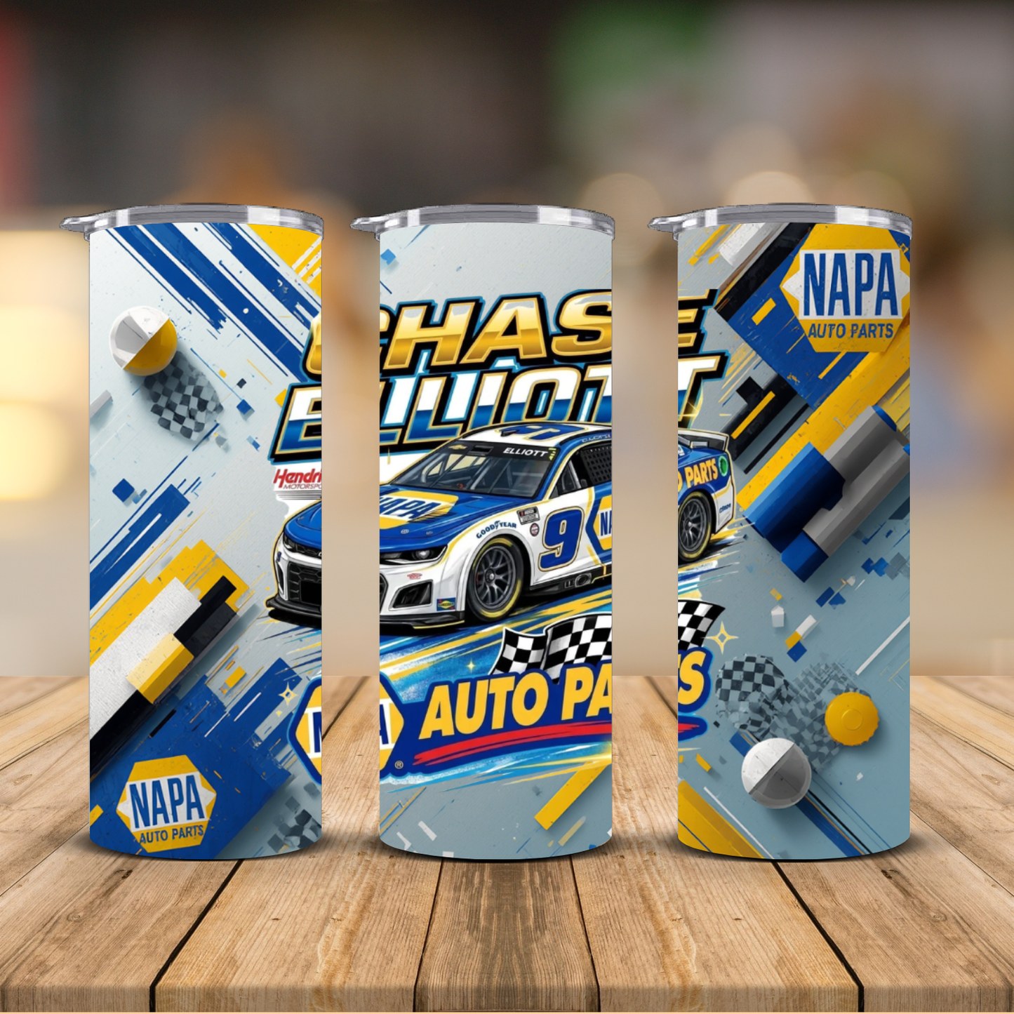 Chase Elliott #9 NAPA Auto Parts Sublimation Tumbler – 20 oz Skinny