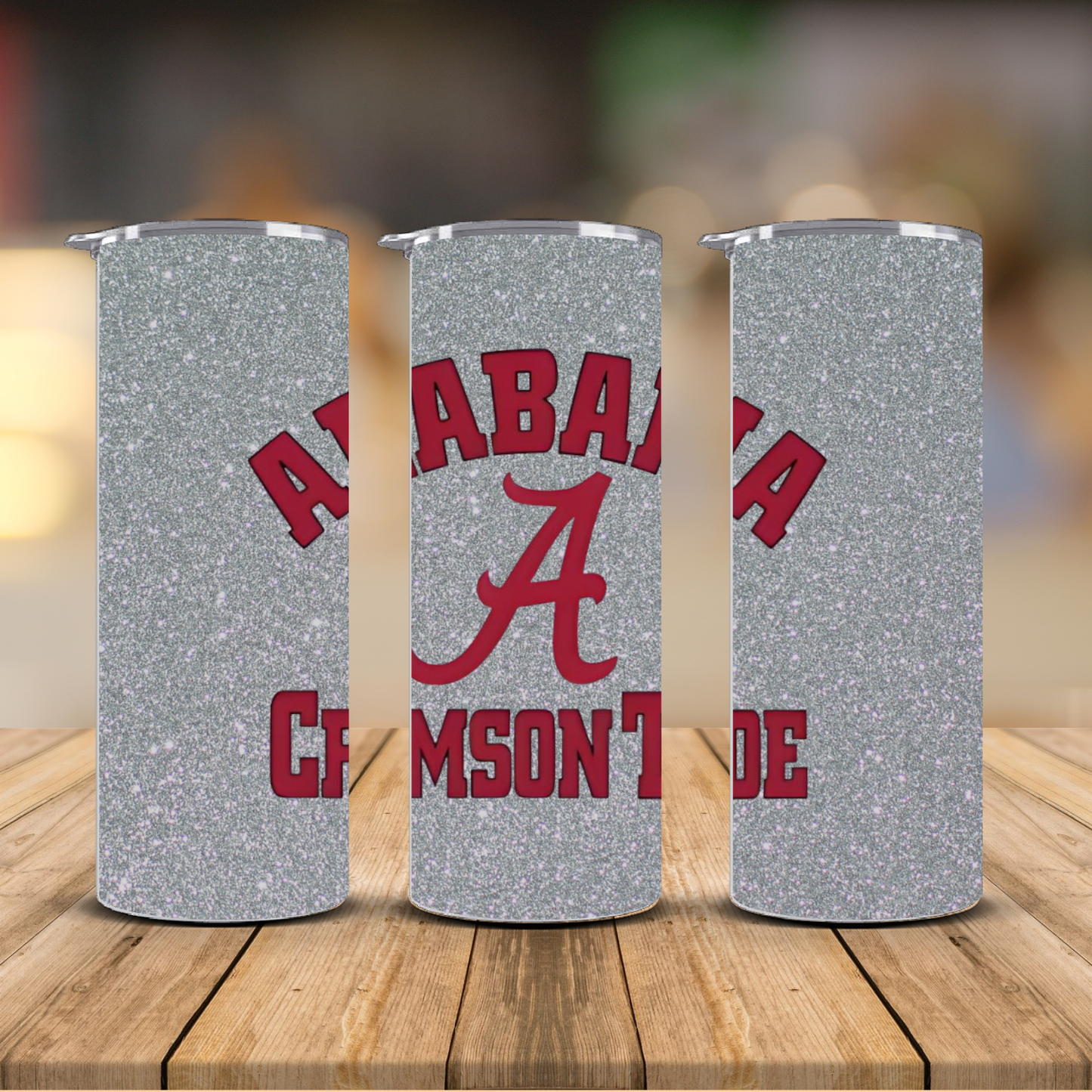 Alabama Crimson Tide Glitter Sublimation Transfer Print | 20oz Skinny Tumbler (Ready-to-Press)