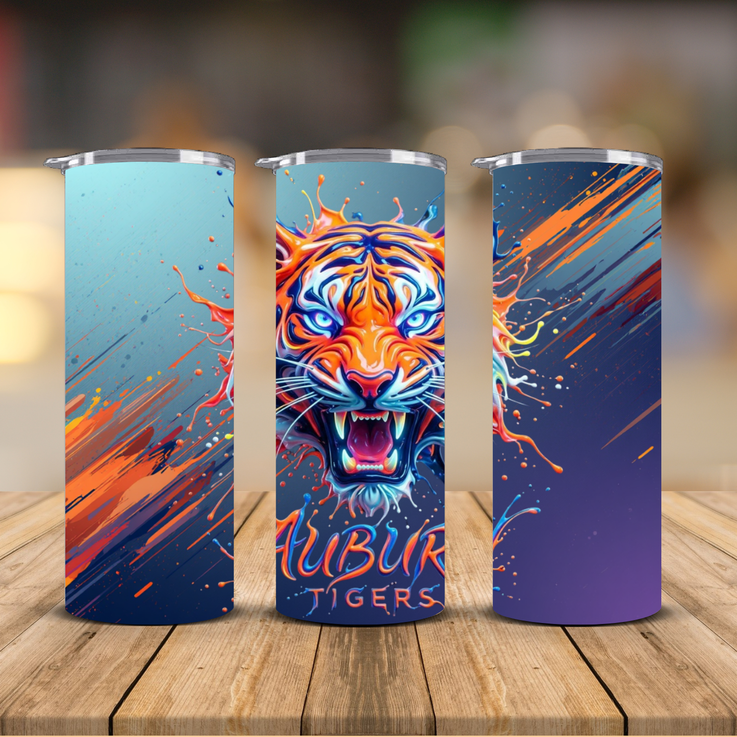 Auburn Tigers Sublimation Transfer Print for 20oz Skinny Tumblers (Ready-to-Press)