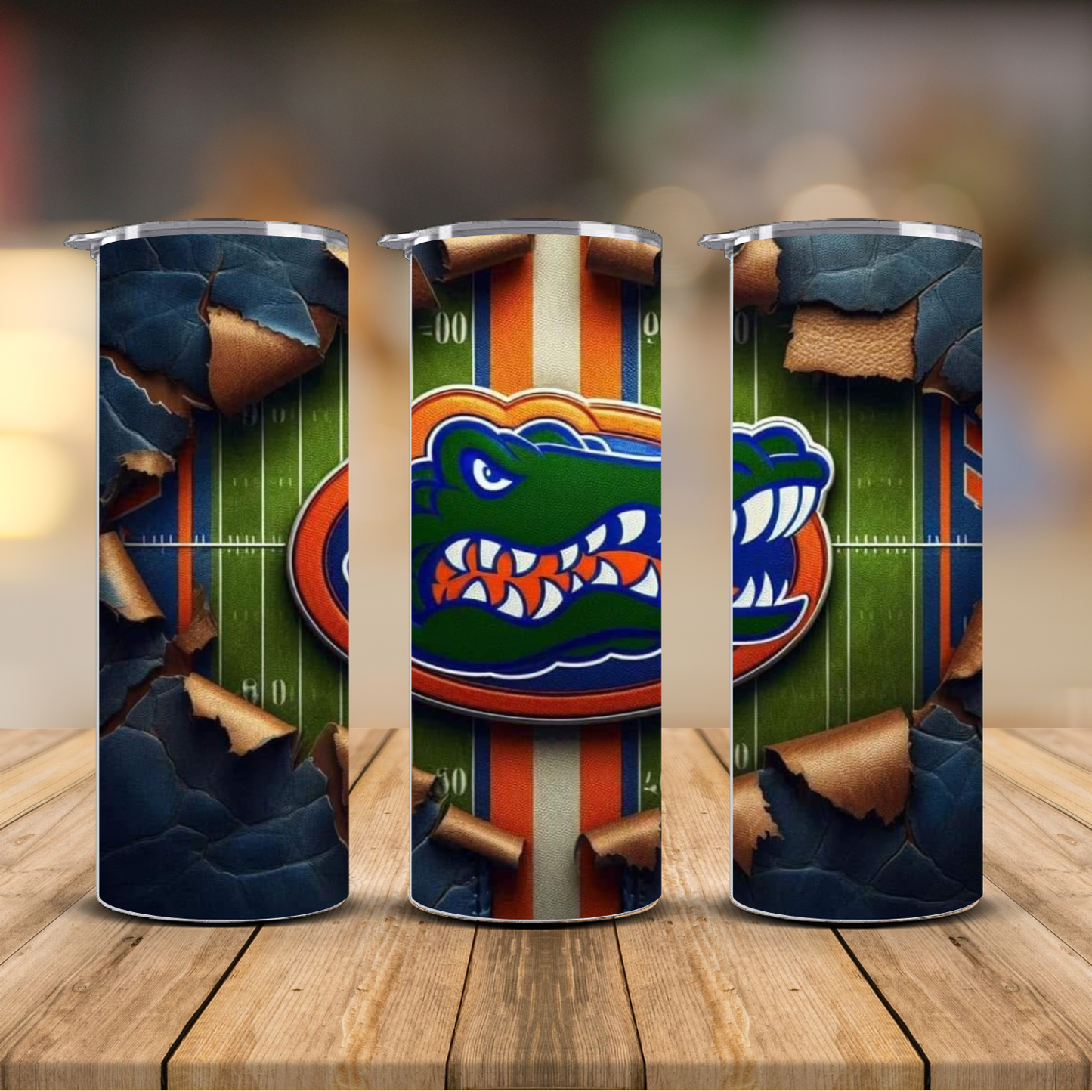 Florida Gators Football Field Sublimation Transfer Print | 20oz Skinny Tumbler (Ready-to-Press)