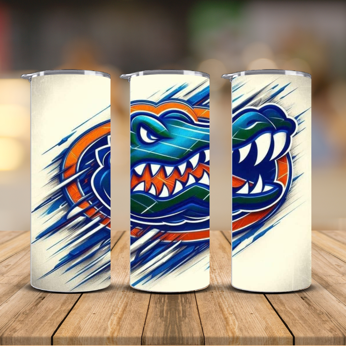 Florida Gators White Center Logo Sublimation Transfer Print | 20oz Skinny Tumbler (Ready-to-Press)
