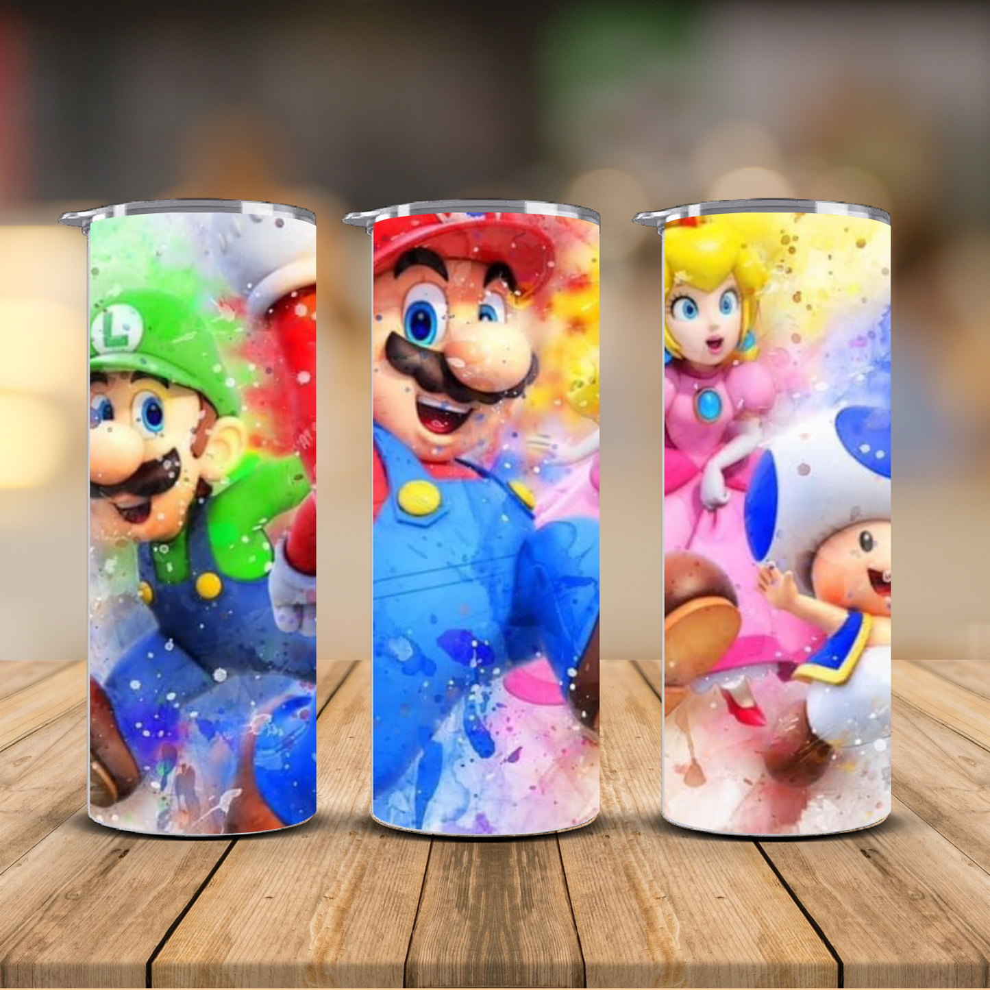 Super Mario Characters Tumbler – Mario Luigi Peach Kids Cup | 12 oz & 20 oz