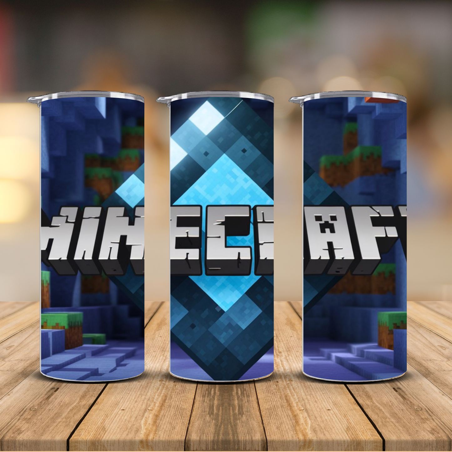 Minecraft Diamond Gem Tumbler – Kids Gaming Cup | 12 oz & 20 oz
