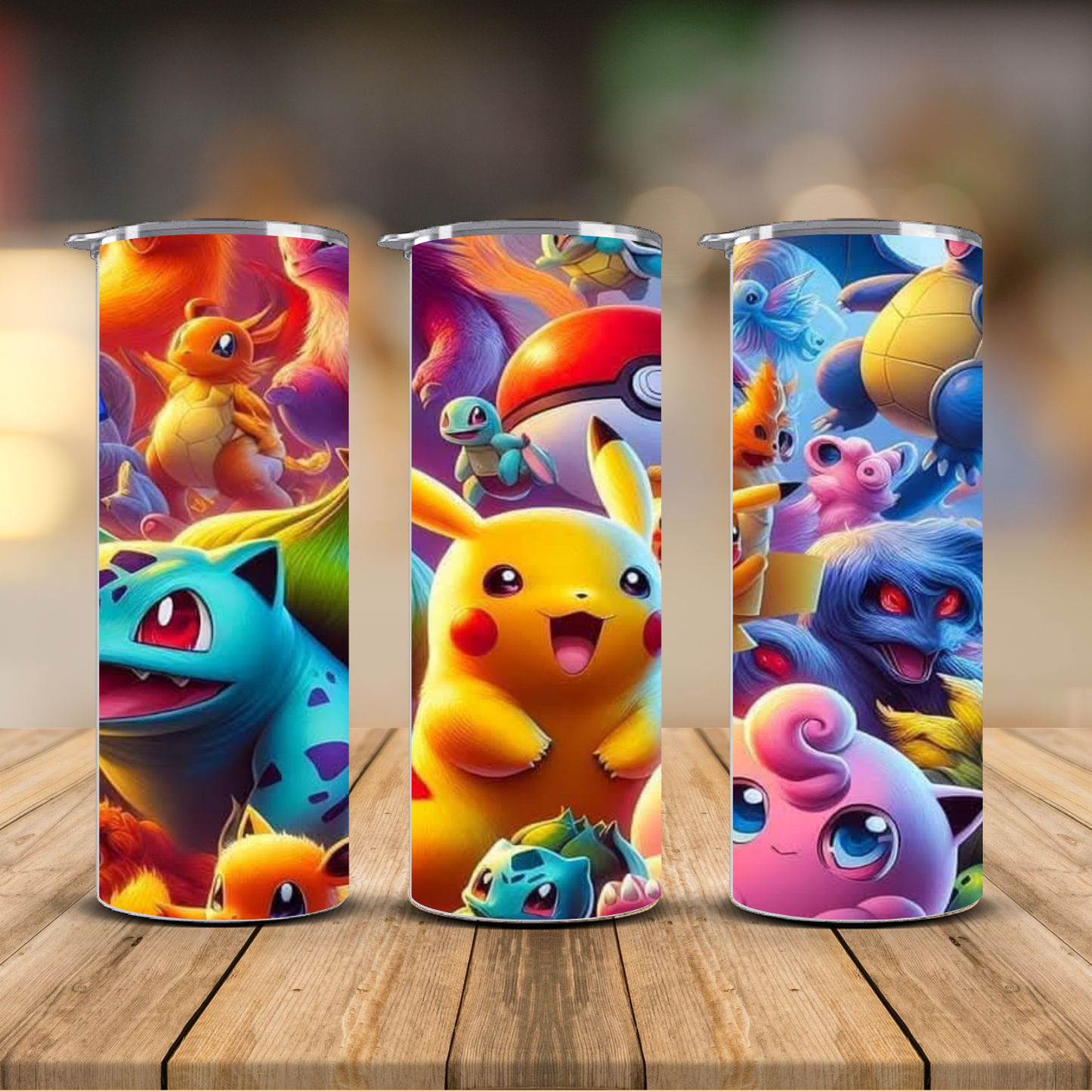 Pokémon Characters Collage Tumbler – Pikachu & Friends Kids Cup | 12 oz & 20 oz