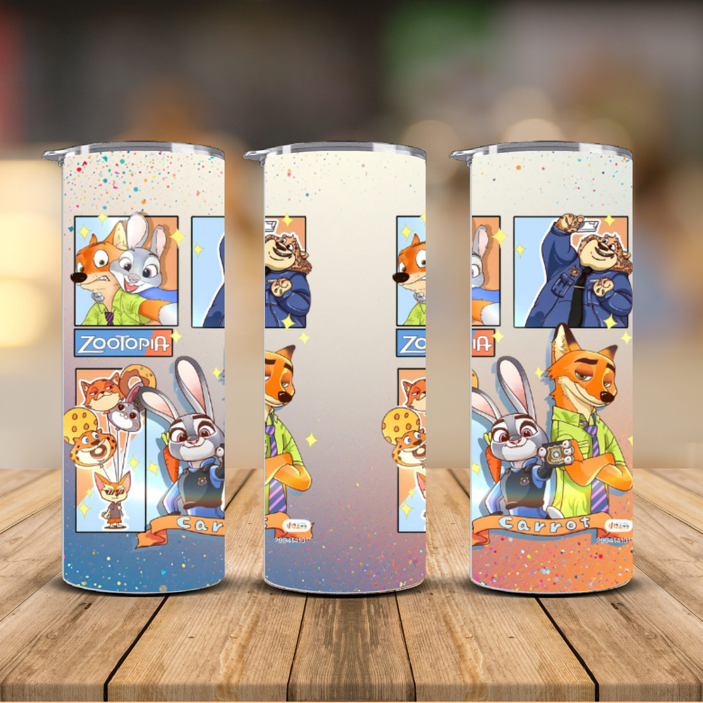 Zootopia Characters Comic Panel Personalized Tumbler | 12oz & 20oz Skinny Tumbler
