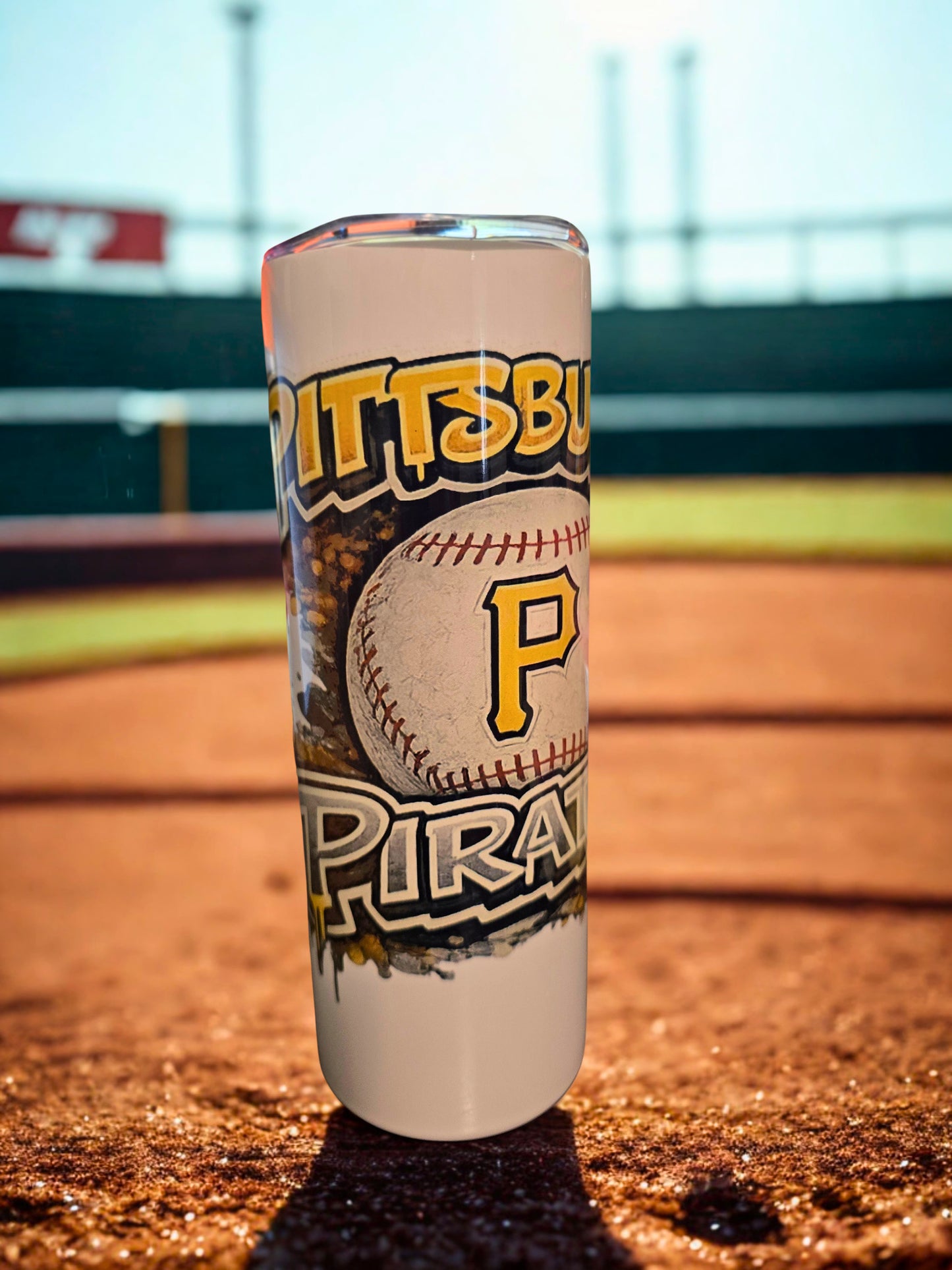 Pittsburgh Pirates Graffiti Baseball Tumbler | 20oz Skinny Tumbler