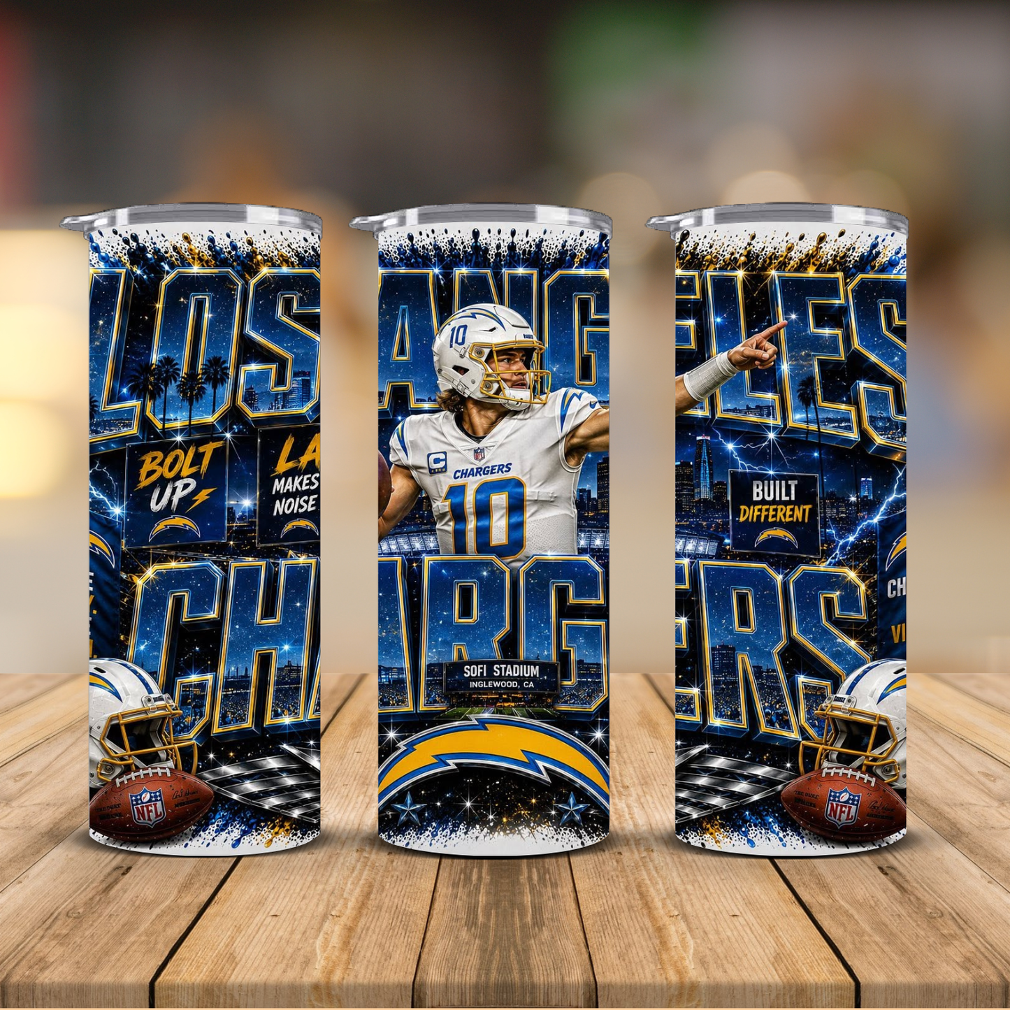 Los Angeles Football 20 oz Skinny Tumbler | Sublimation Wrap | Lid & Straw Included