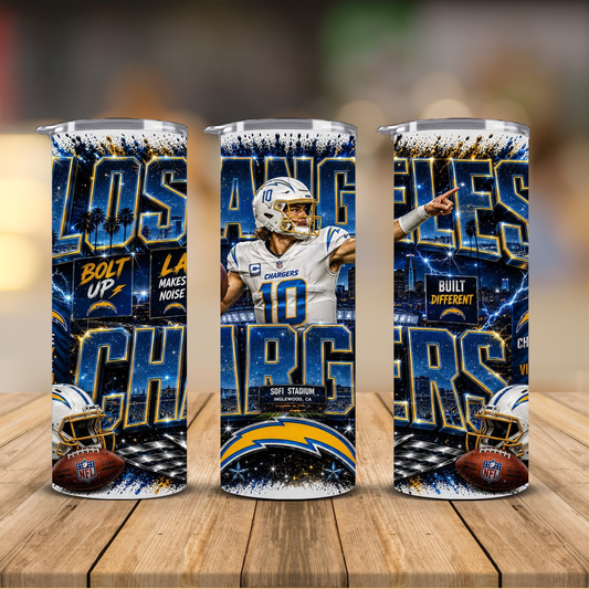 Los Angeles Football 20 oz Skinny Tumbler | Sublimation Wrap | Lid & Straw Included