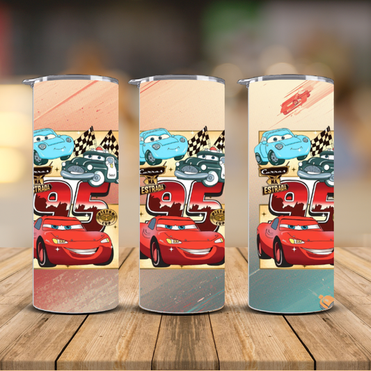 Lightning McQueen #95 Racing Cars Personalized Tumbler | 12oz & 20oz Skinny Tumbler