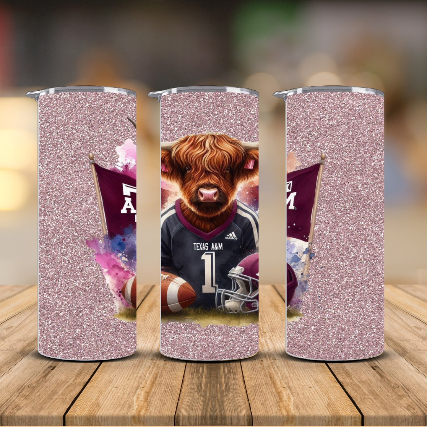 College A&M Sublimation Transfer Print for 20 oz Skinny Tumblers (Ready-to-Press)