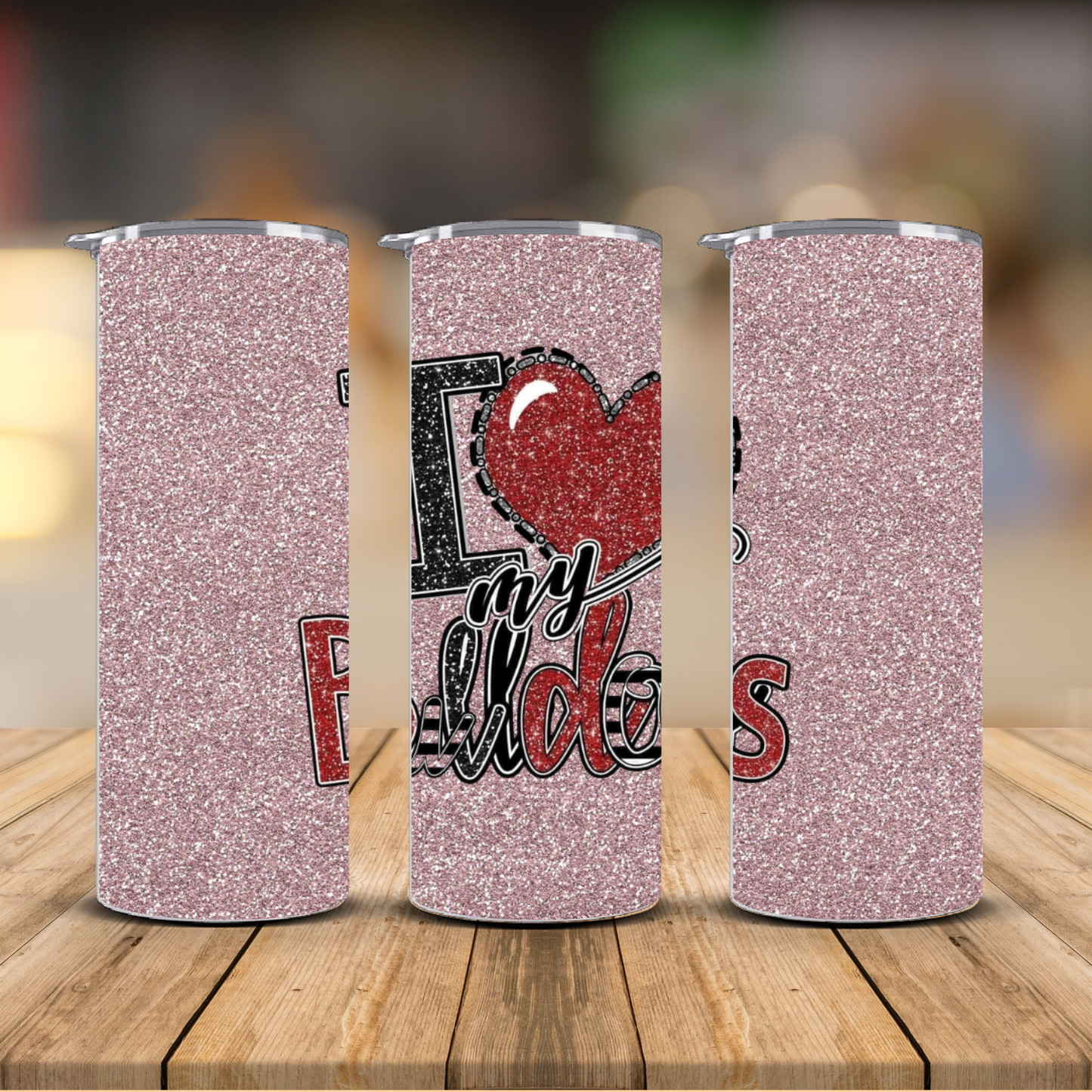 Georgia Bulldogs I Love My Bulldogs Glitter Sublimation Transfer Print | 20oz Skinny Tumbler (Ready-to-Press)