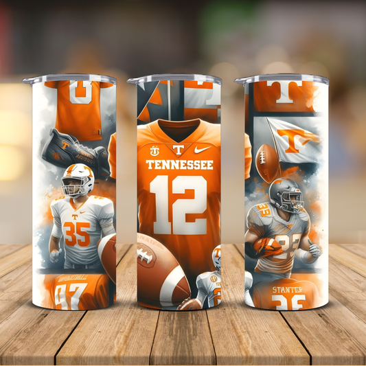 Tennessee Volunteers Game Day Action Collage Sublimation Transfer Print | 20oz Skinny Tumbler (Ready-to-Press)