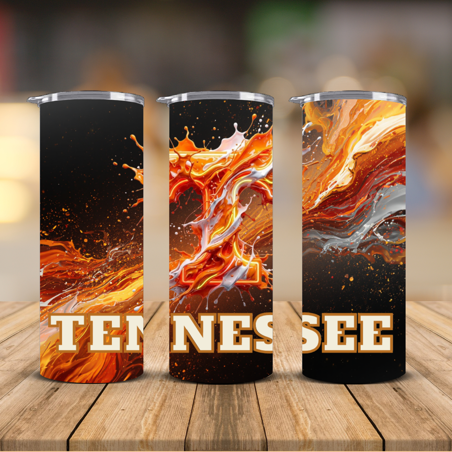 Tennessee Volunteers Power T Paint Swirl Sublimation Transfer Print | 20oz Skinny Tumbler (Ready-to-Press)