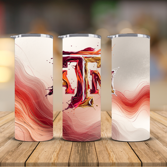 Texas A&M Aggies Paint Splash Wave Sublimation Transfer Print | 20oz Skinny Tumbler (Ready-to-Press)