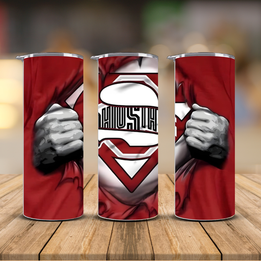Ohio State Buckeyes Superman Hustle Sublimation Transfer Print | 20oz Skinny Tumbler (Ready-to-Press)