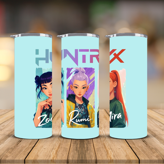 Huntrxx Demon Hunter Anime Girl Group Zoe Rumi Mira Sublimation Transfer Print | 20oz Skinny Tumbler (Ready-to-Press)