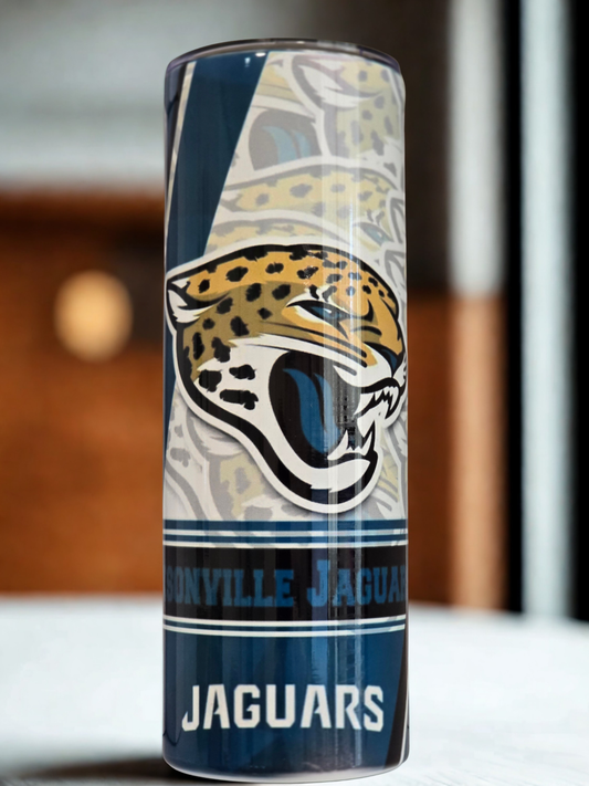 Jacksonville Jaguars Mascot Logo Tumbler | 20oz Skinny Tumbler