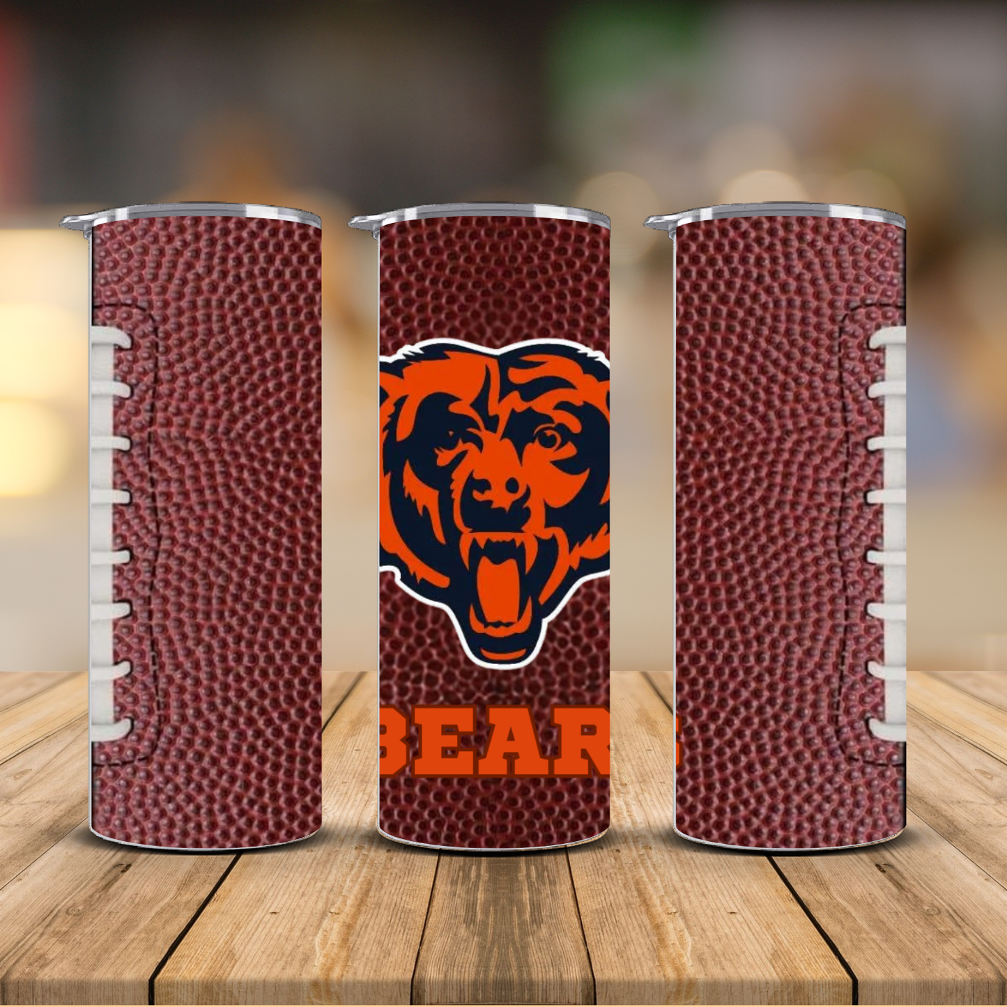 Pro Football Team Logo Football Texture Sublimation Transfer Print | 20oz Skinny Tumbler (Ready-to-Press) | Choose Your Team