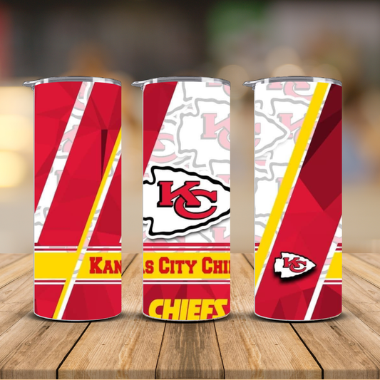 Kansas City Chiefs Sublimation Transfer Print | 20oz Skinny Tumbler (Ready-to-Press)