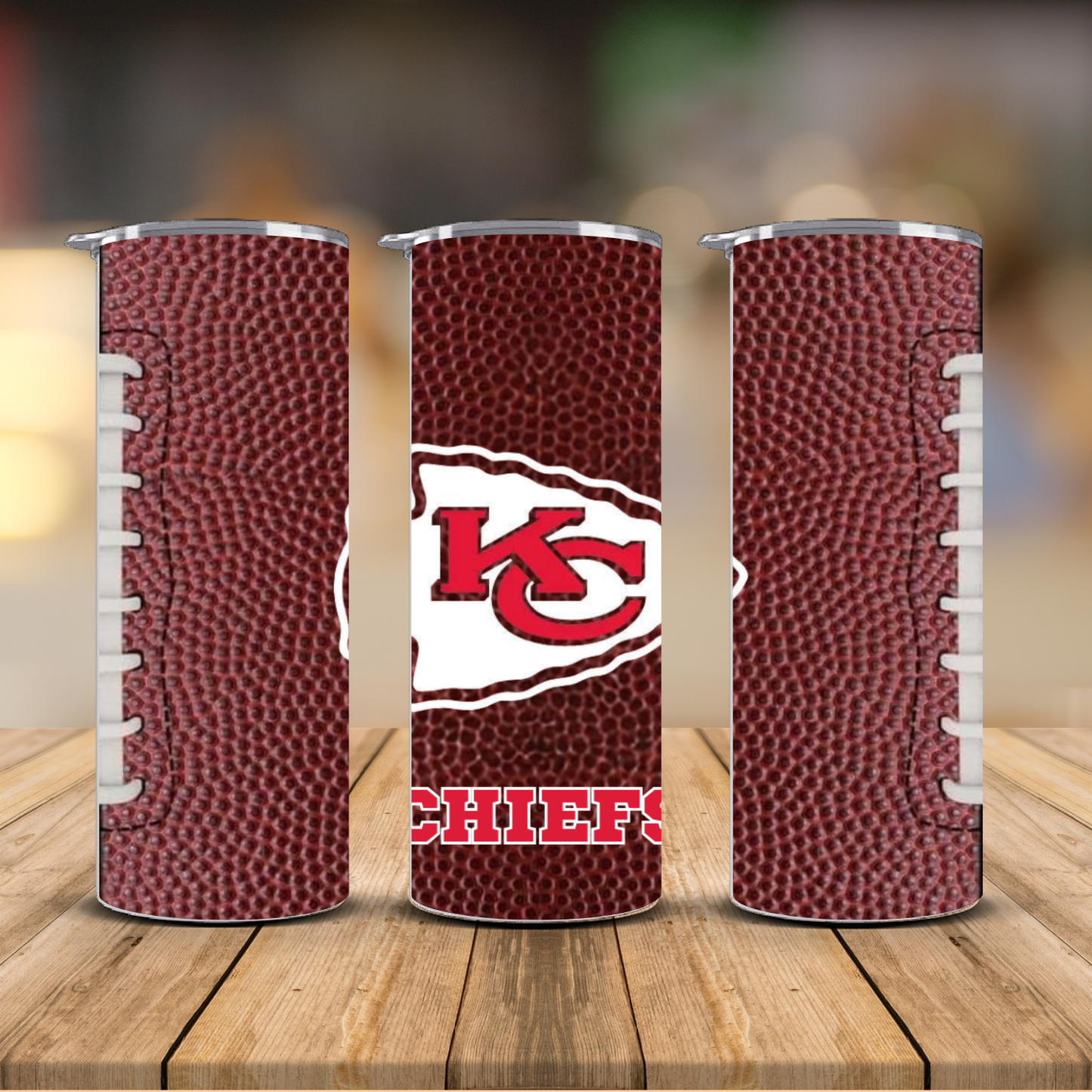 Pro Football Team Logo Football Texture Sublimation Transfer Print | 20oz Skinny Tumbler (Ready-to-Press) | Choose Your Team