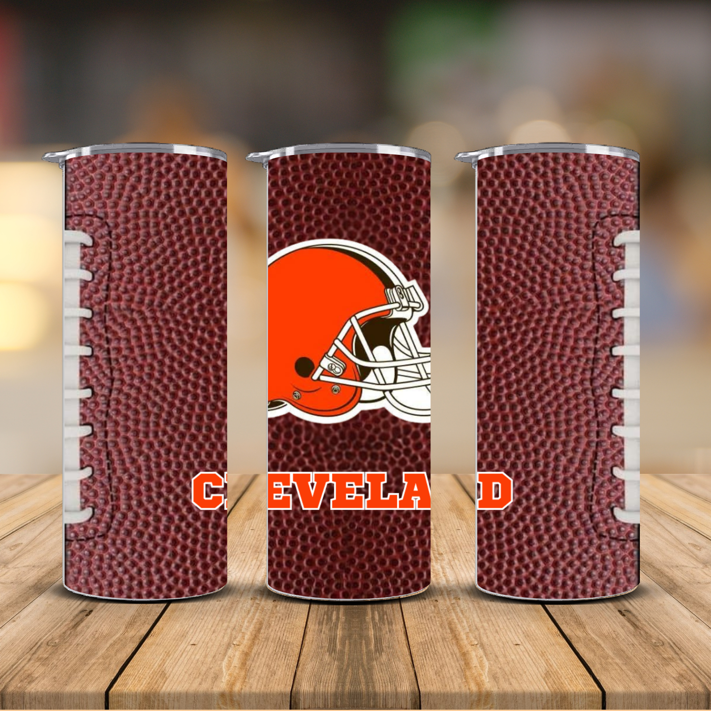 Pro Football Team Logo Football Texture Sublimation Transfer Print | 20oz Skinny Tumbler (Ready-to-Press) | Choose Your Team