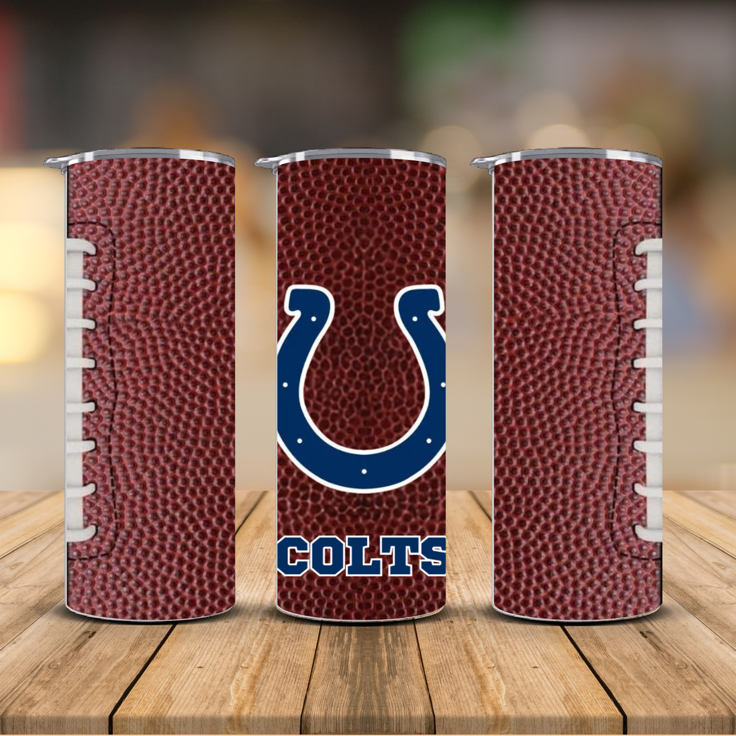 Pro Football Team Logo Football Texture Sublimation Transfer Print | 20oz Skinny Tumbler (Ready-to-Press) | Choose Your Team