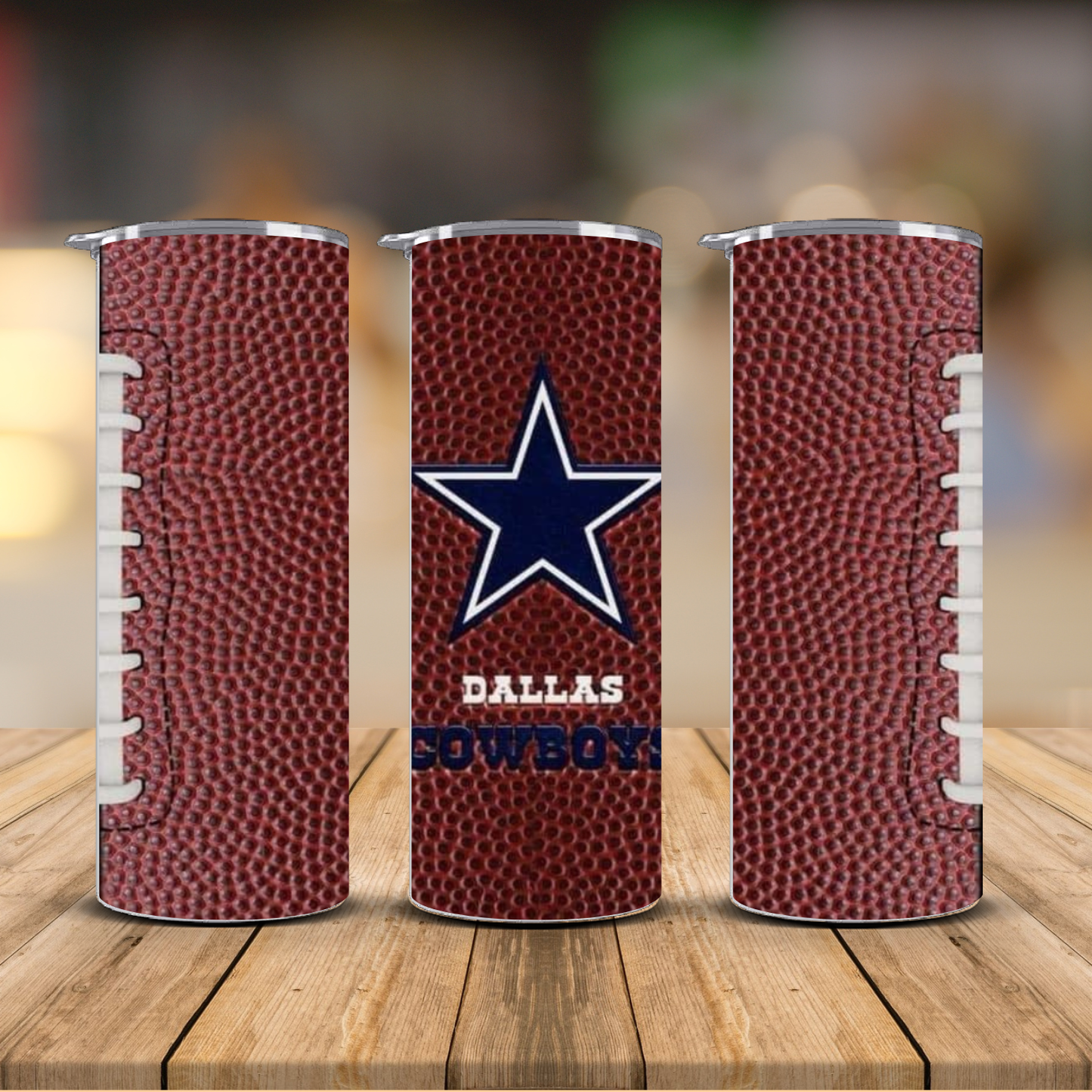 Pro Football Team Logo Football Texture Sublimation Transfer Print | 20oz Skinny Tumbler (Ready-to-Press) | Choose Your Team