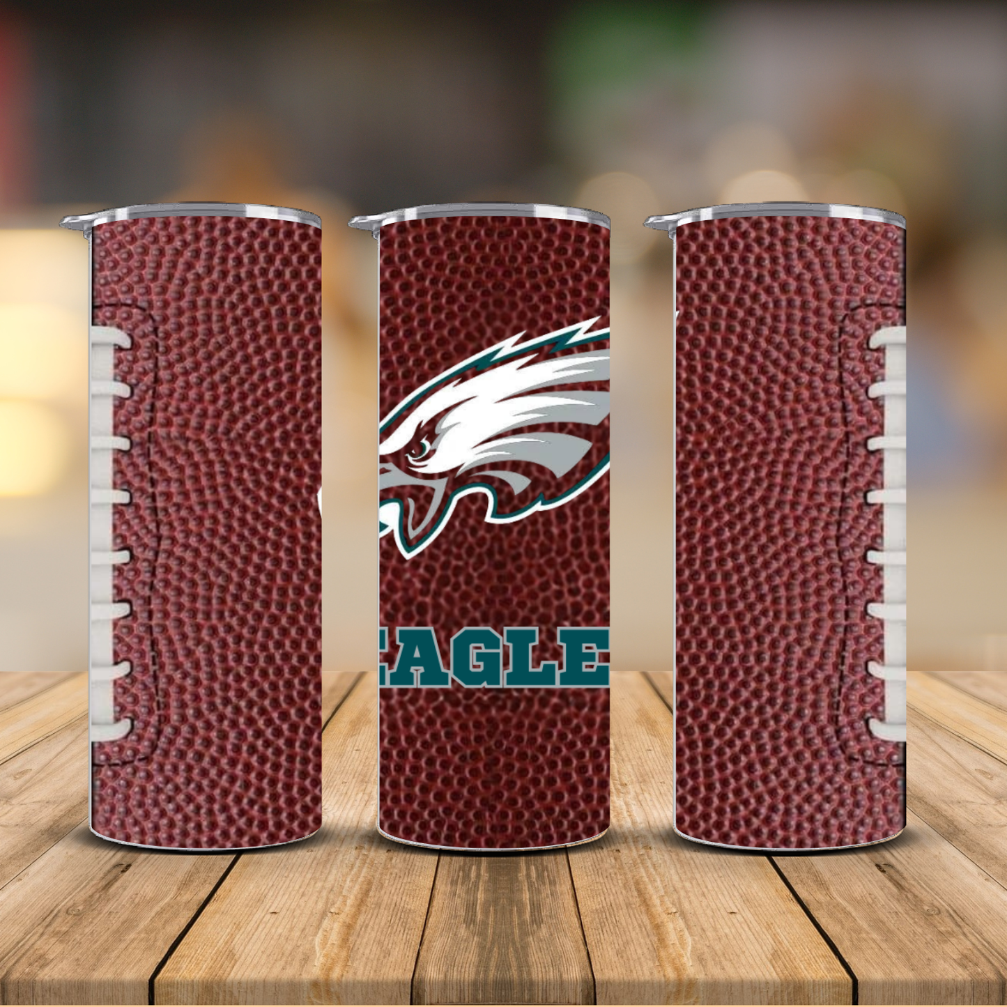 Pro Football Team Logo Football Texture Sublimation Transfer Print | 20oz Skinny Tumbler (Ready-to-Press) | Choose Your Team