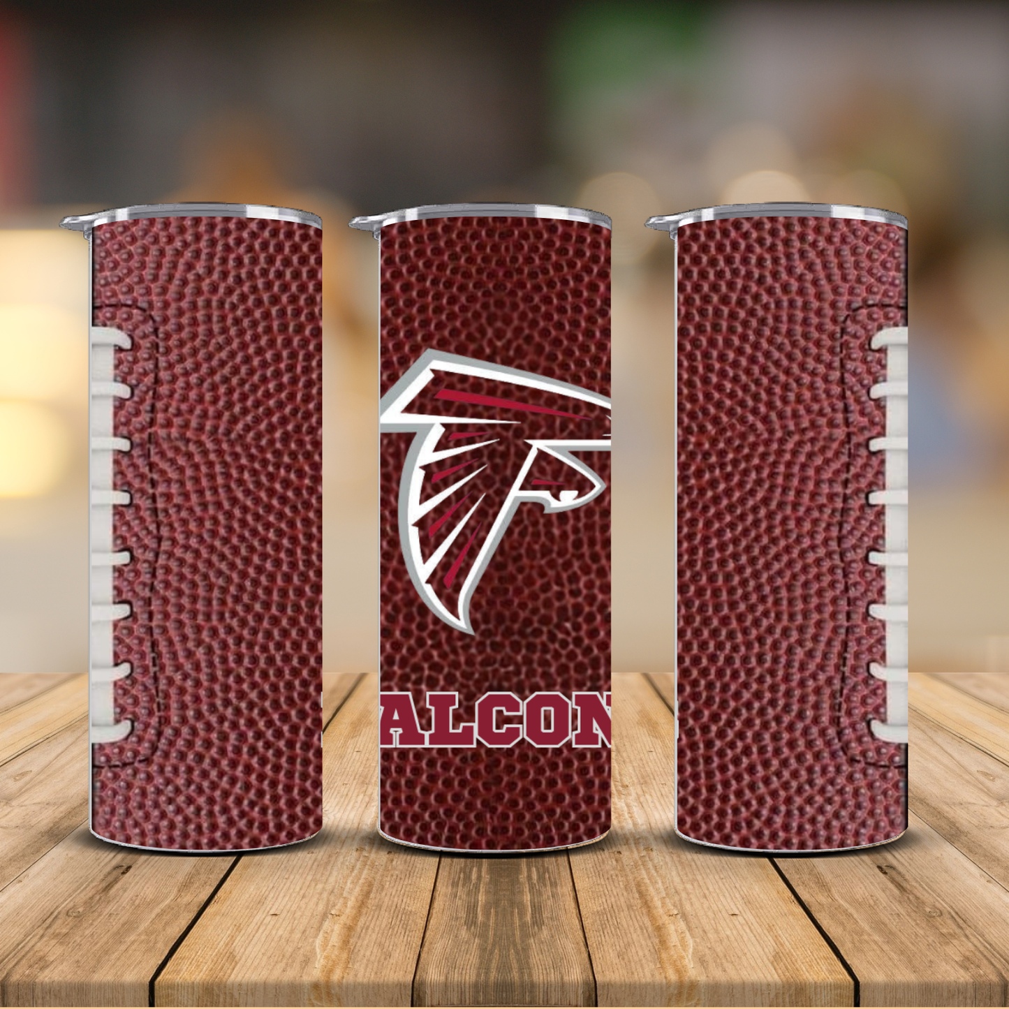 Pro Football Team Logo Football Texture Sublimation Transfer Print | 20oz Skinny Tumbler (Ready-to-Press) | Choose Your Team