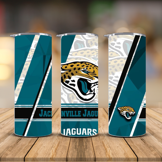 Jacksonville Jaguars Sublimation Transfer Print | 20oz Skinny Tumbler (Ready-to-Press)