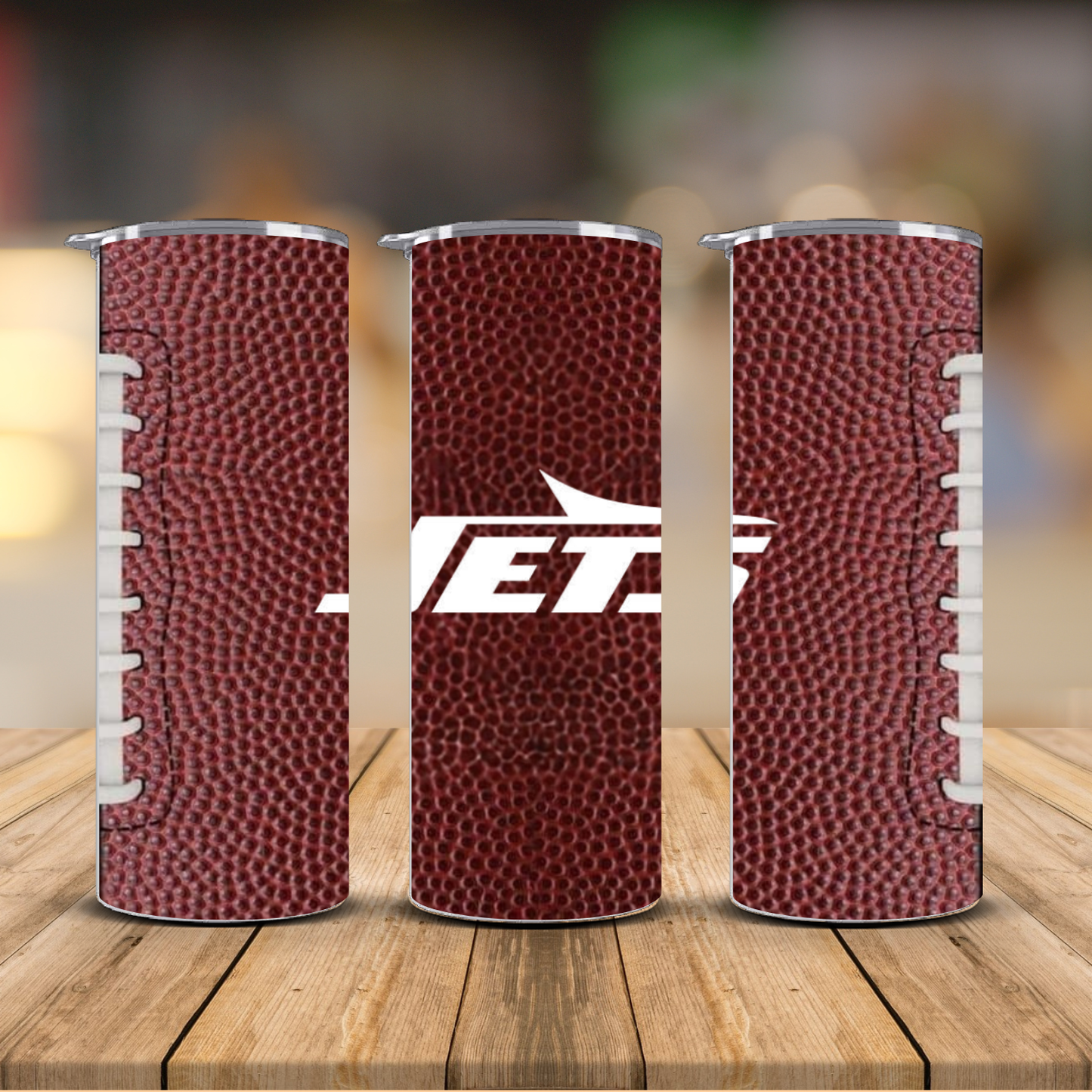 Pro Football Team Logo Football Texture Sublimation Transfer Print | 20oz Skinny Tumbler (Ready-to-Press) | Choose Your Team