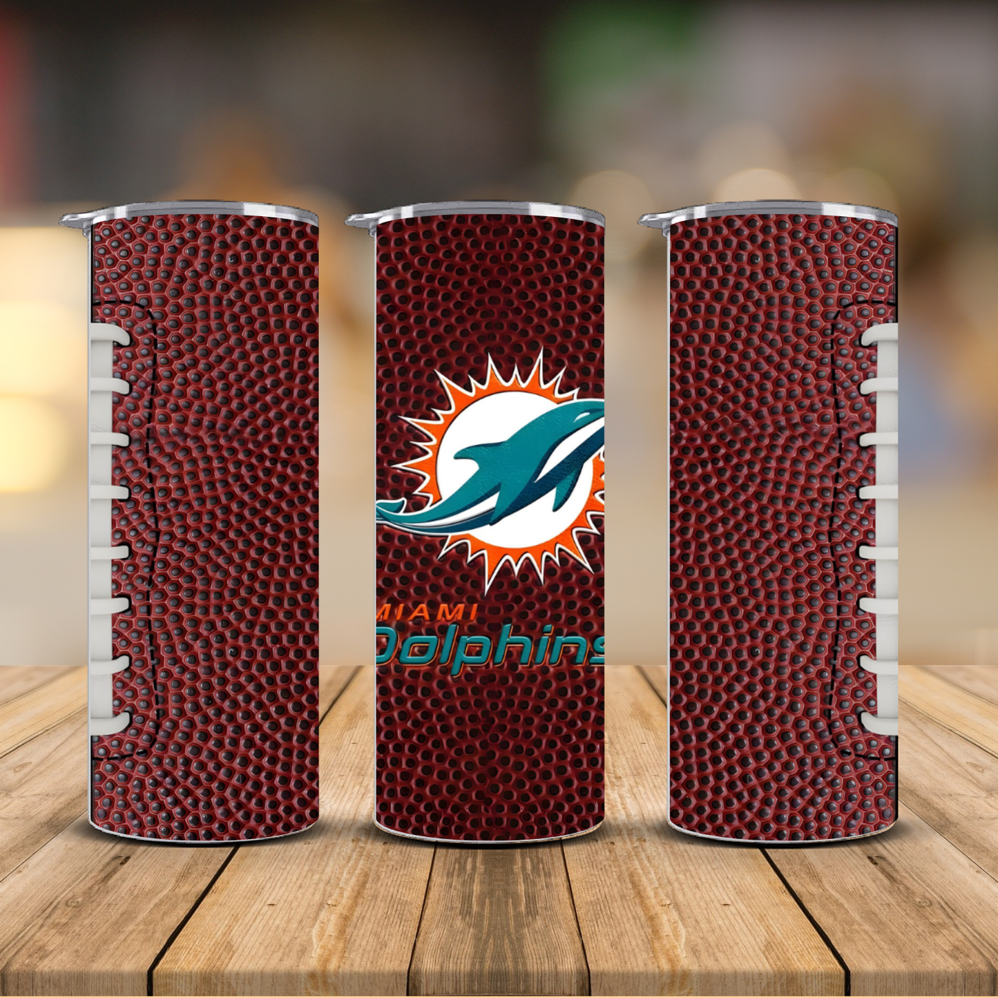 Pro Football Team Logo Football Texture Sublimation Transfer Print | 20oz Skinny Tumbler (Ready-to-Press) | Choose Your Team