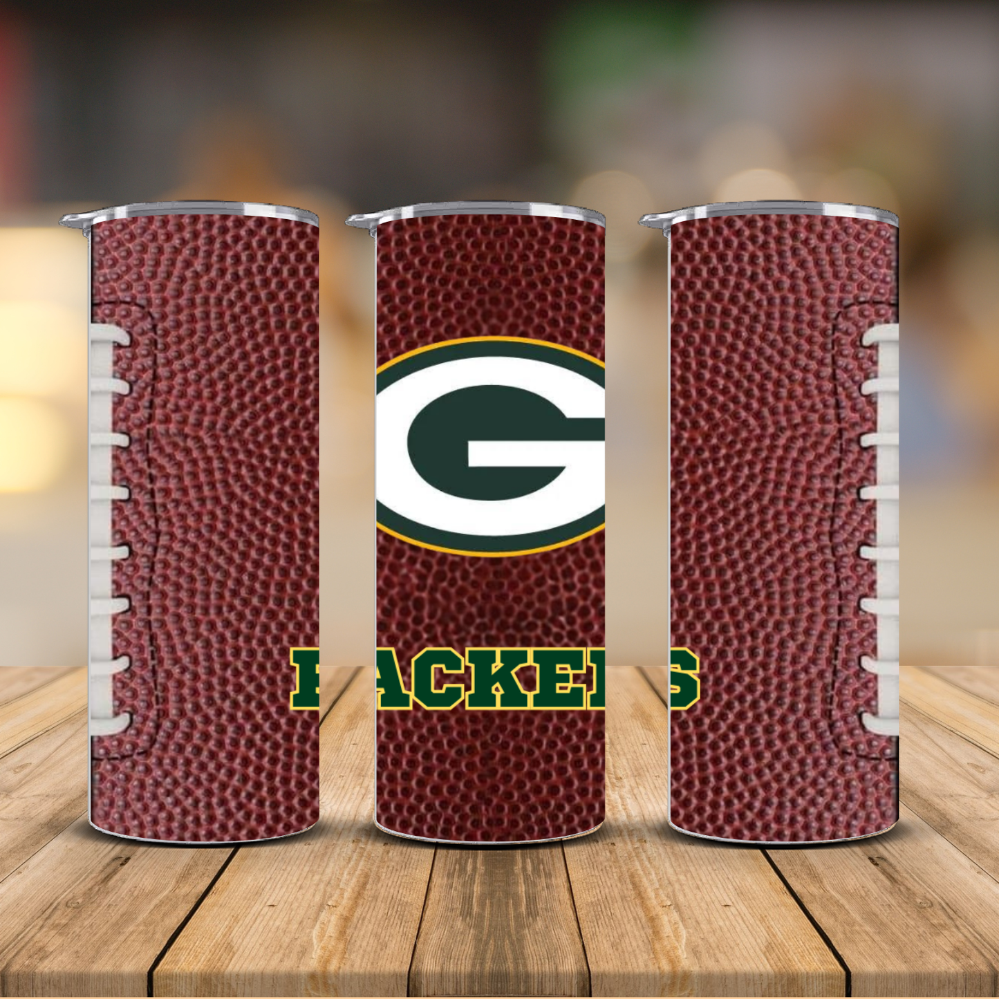Pro Football Team Logo Football Texture Sublimation Transfer Print | 20oz Skinny Tumbler (Ready-to-Press) | Choose Your Team
