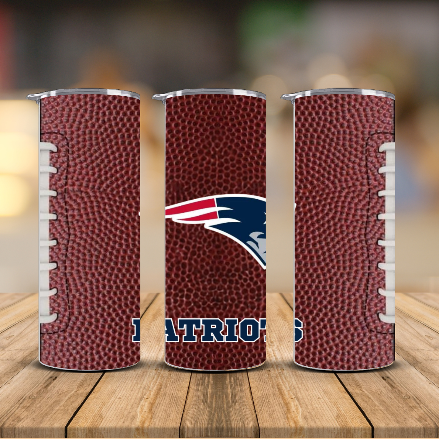 Pro Football Team Logo Football Texture Sublimation Transfer Print | 20oz Skinny Tumbler (Ready-to-Press) | Choose Your Team