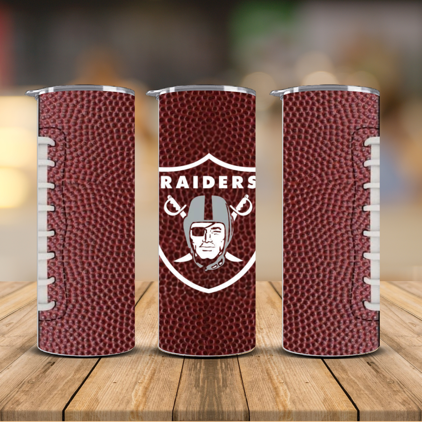 Pro Football Team Logo Football Texture Sublimation Transfer Print | 20oz Skinny Tumbler (Ready-to-Press) | Choose Your Team