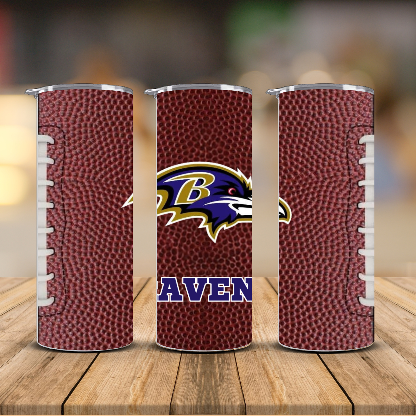 Pro Football Team Logo Football Texture Sublimation Transfer Print | 20oz Skinny Tumbler (Ready-to-Press) | Choose Your Team