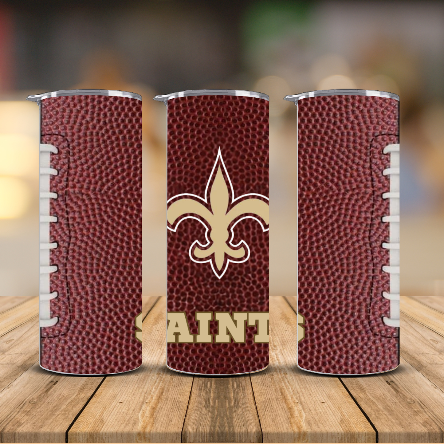 Pro Football Team Logo Football Texture Sublimation Transfer Print | 20oz Skinny Tumbler (Ready-to-Press) | Choose Your Team