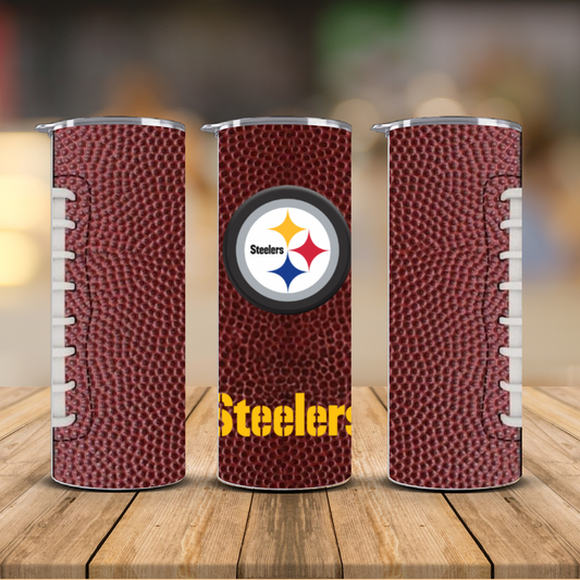 Pro Football Team Logo Football Texture Sublimation Transfer Print | 20oz Skinny Tumbler (Ready-to-Press) | Choose Your Team