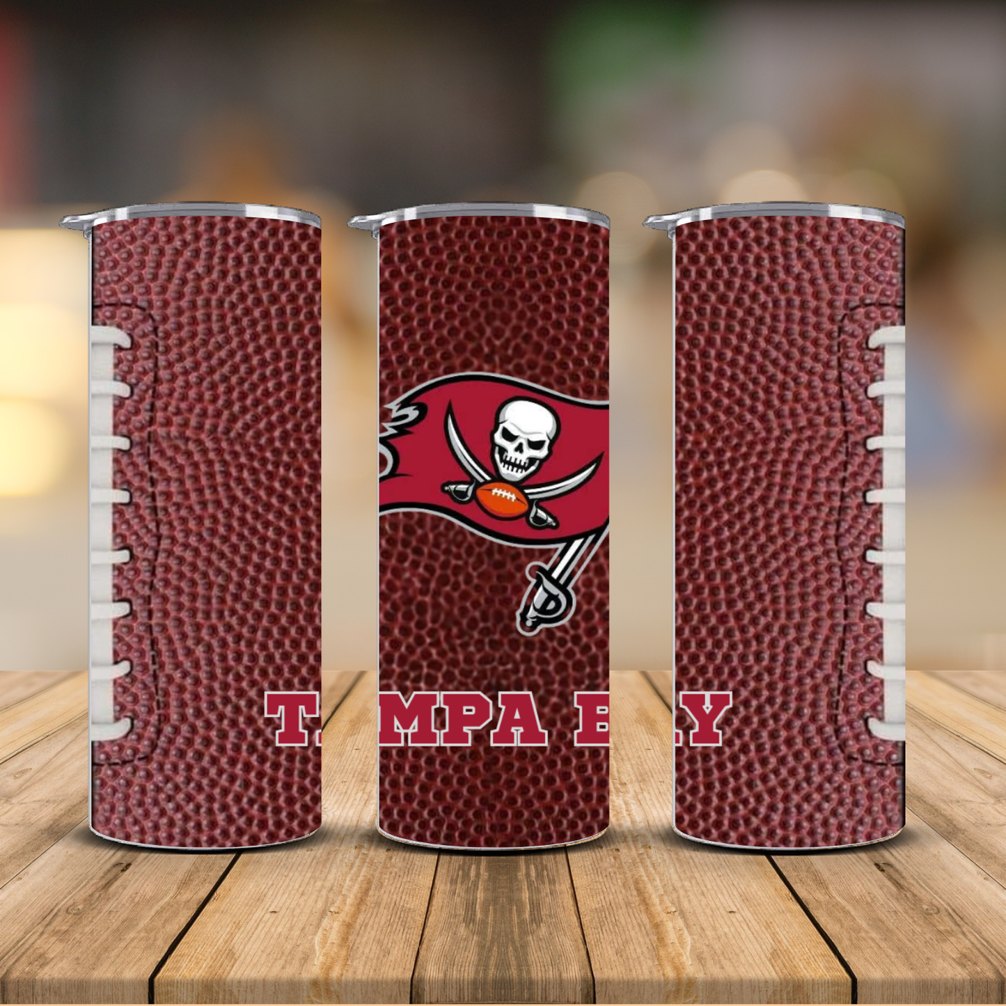 Pro Football Team Logo Football Texture Sublimation Transfer Print | 20oz Skinny Tumbler (Ready-to-Press) | Choose Your Team