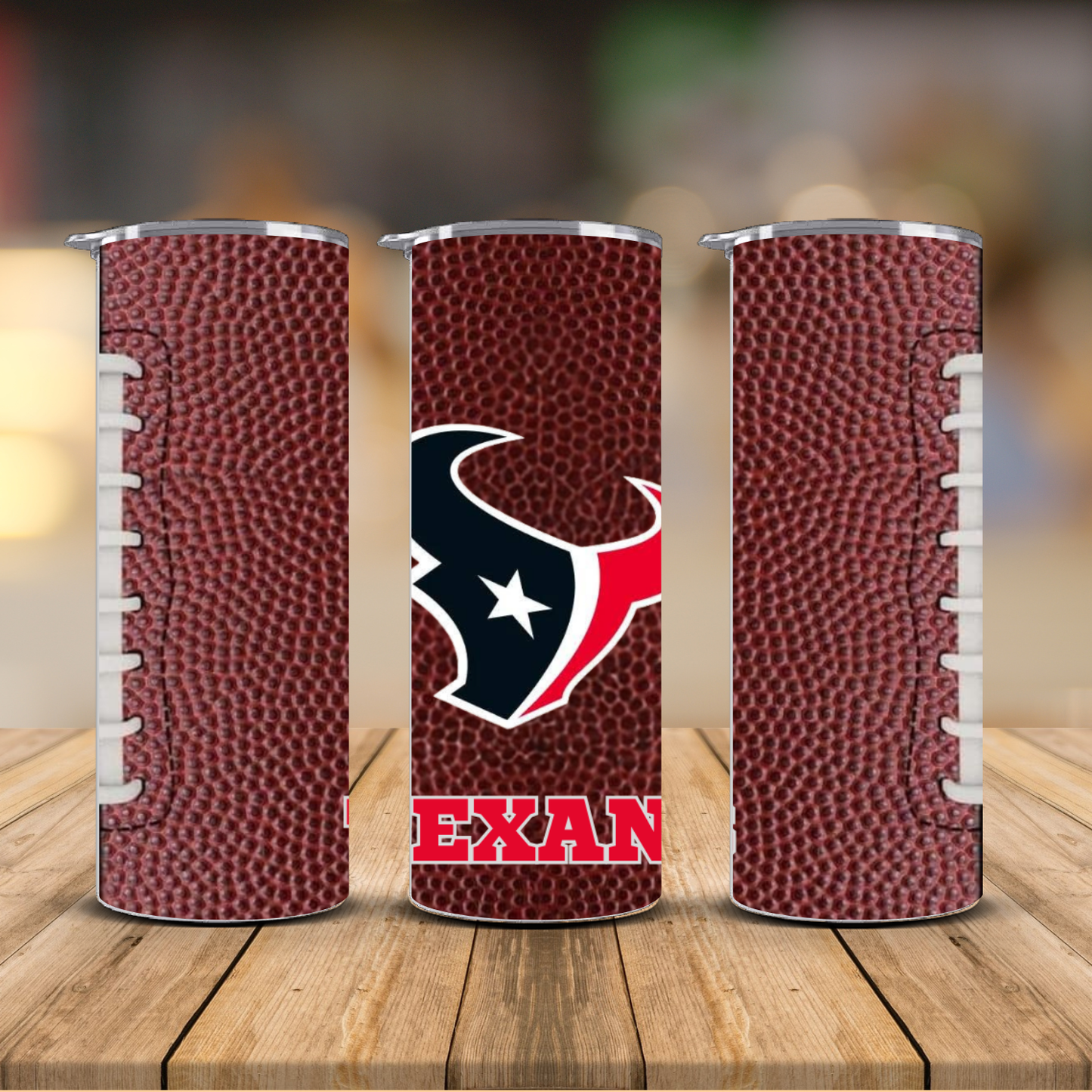 Pro Football Team Logo Football Texture Sublimation Transfer Print | 20oz Skinny Tumbler (Ready-to-Press) | Choose Your Team