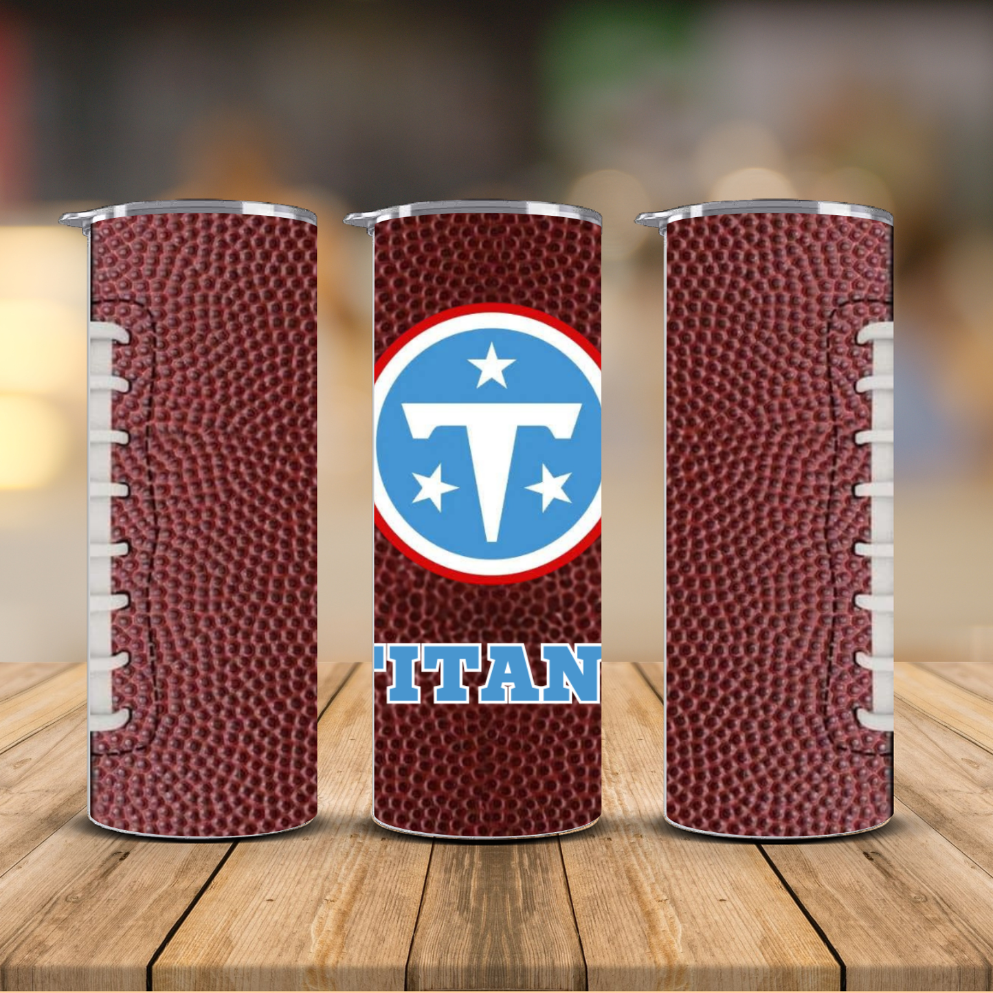 Pro Football Team Logo Football Texture Sublimation Transfer Print | 20oz Skinny Tumbler (Ready-to-Press) | Choose Your Team