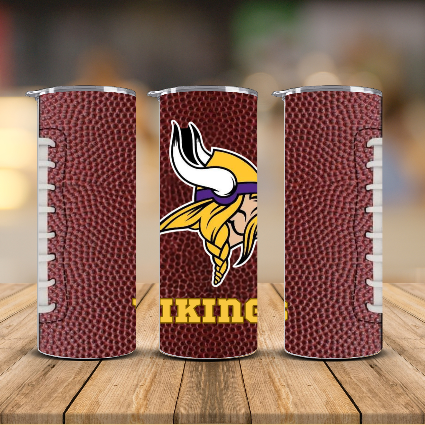 Pro Football Team Logo Football Texture Sublimation Transfer Print | 20oz Skinny Tumbler (Ready-to-Press) | Choose Your Team