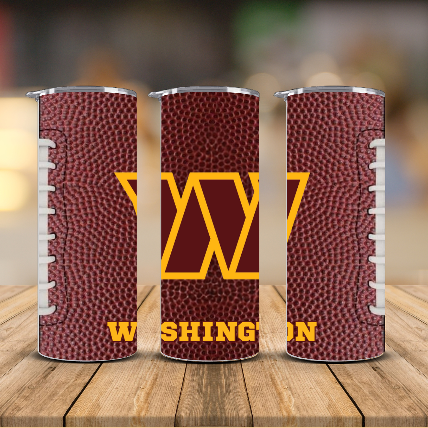 Pro Football Team Logo Football Texture Sublimation Transfer Print | 20oz Skinny Tumbler (Ready-to-Press) | Choose Your Team
