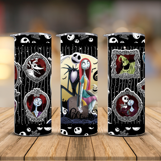 Nightmare Before Christmas Tumbler – Jack & Sally Gothic Cup | 12 oz & 20 oz