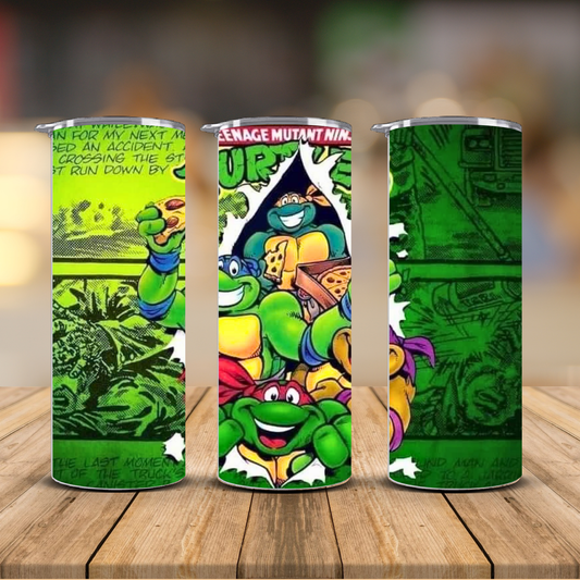 Ninja Turtles Retro Comic Book Tumbler – TMNT Cup | 12 oz & 20 oz
