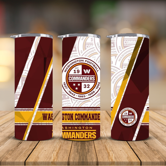 Washington Commanders Sublimation Transfer Print | 20oz Skinny Tumbler (Ready-to-Press)